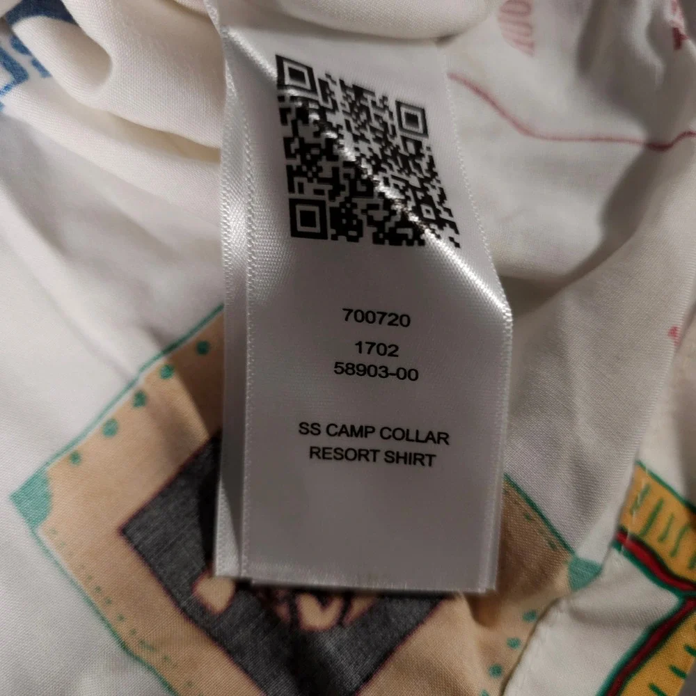 True Religion Resort Shirt Mens Medium Winter White SS Camp Collar 700720 NEW